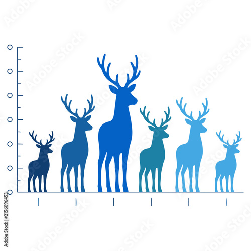 Creative Deer Silhouette Bar Chart Infographic Concept