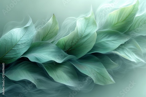 Green airy foliage. Background with leaves