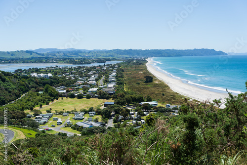 Elevated View of Waihī Beach Coastline, New Zealand