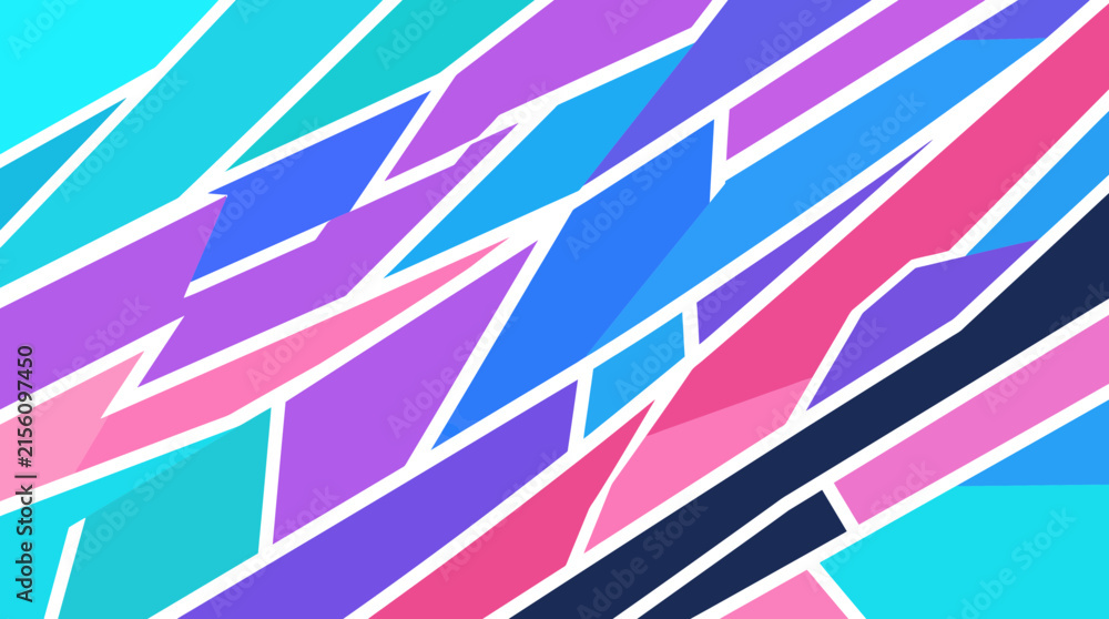 Fototapeta premium Colorful abstract geometric background with dynamic diagonal lines isolated on transparent background, Vector Abstract cyberpunk banner with future tech geometric elements design new 2026