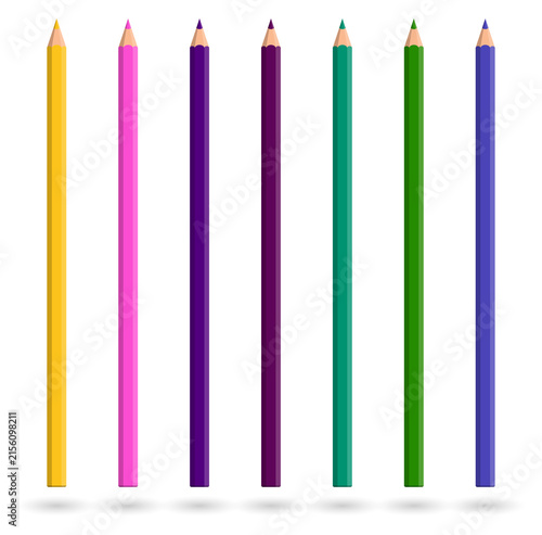 Vibrant colored pencils on transparent background for creative design