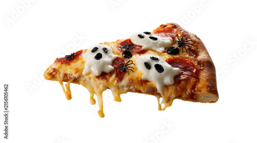Halloween pizza ghosts and spider