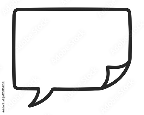 Angled Rectangular Speech Bubble Outline Icon For Comic Dialogue Design