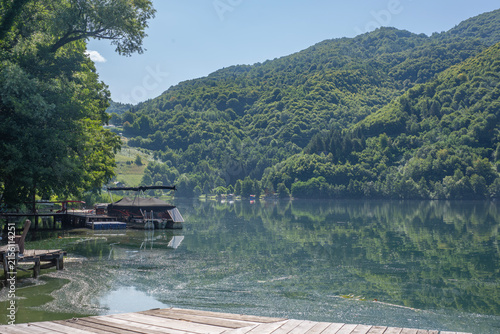 Panorama of Pliva lake near Jajce, Bosnia and Herzegovina