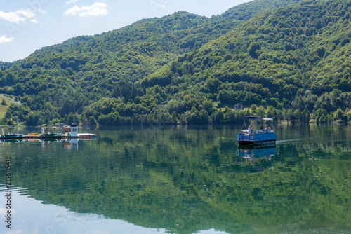 Panorama of Pliva lake near Jajce, Bosnia and Herzegovina