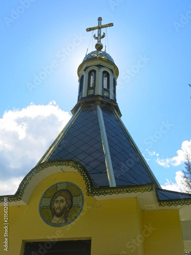 The Chapel of St. George the Victorious at the place of the death of the first cosmonaut Yuri Gagarin near the village of Novoselovo