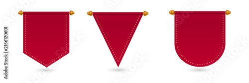 Obraz na płótnie Red pennant banners on a transparent background