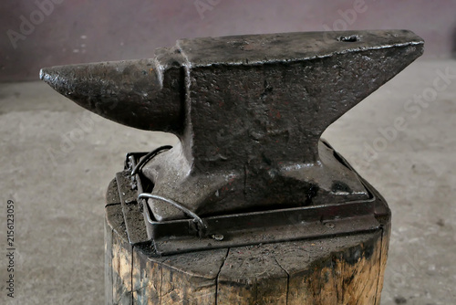 Принти на полотні old blacksmith anvil close-up