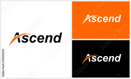 Ascend lettering typography with word mark ascend logo design