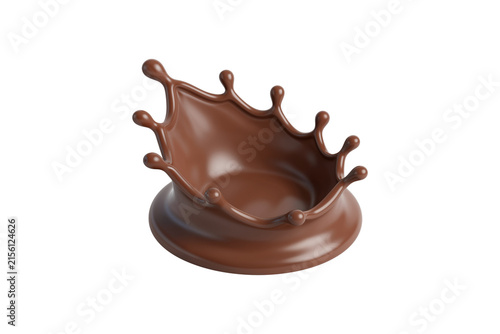 Perfect Chocolate Milk Splash Crown Formation with Tiny Droplets Around