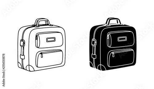 Canvas Print Travel Luggage, Duffle Bag, Carry-on Suitcase, Vector Icons for Business and Lei