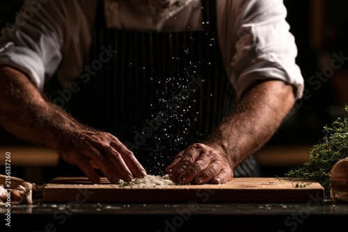 Chef Standing in Dramatic Kitchen Steam