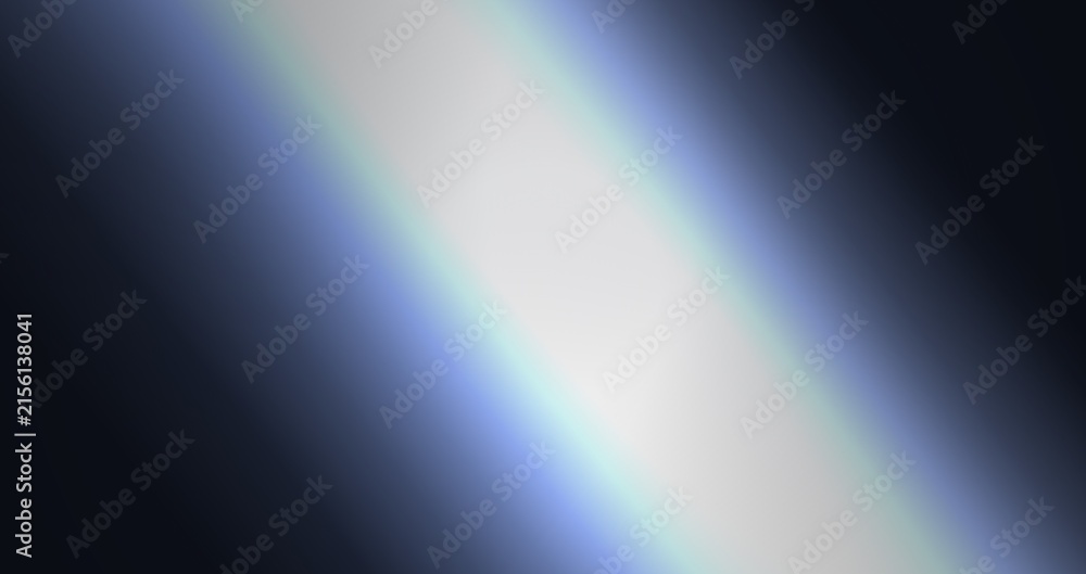 Fototapeta premium Abstract diagonal light beam with soft blue and white gradient, glowing lens flare effect on a dark background, smooth light transition, ethereal illumination