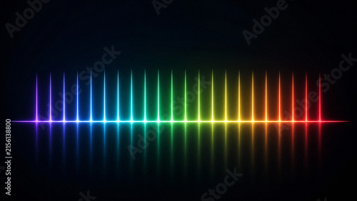 Obraz w ramie Optical Frequency Comb Equally Spaced Laser Lines