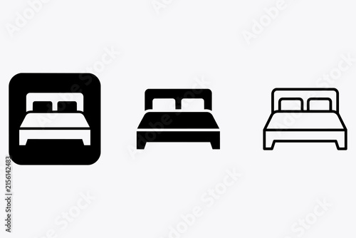 Obraz na płótnie Set of three minimalist icons representing a bed, perfect for use in user interf