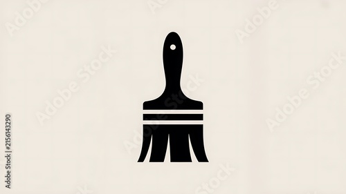 Black paint brush icon for art and design projects