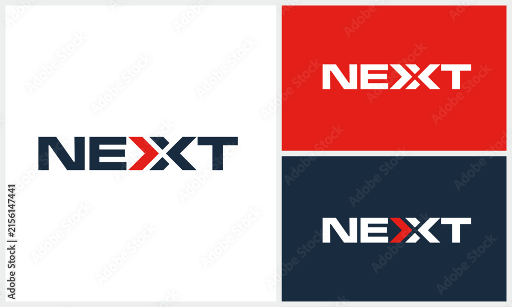 Fototapeta premium Next lettering typography with word mark next logo design