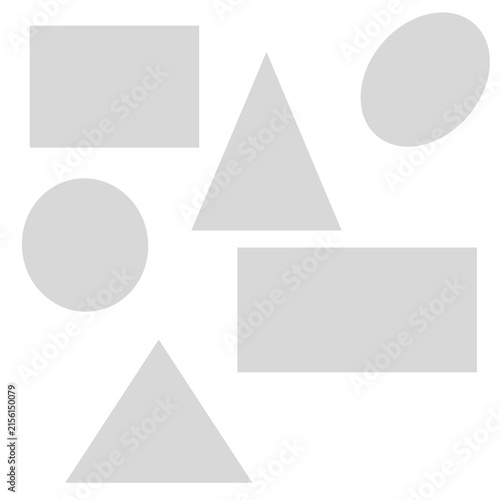 Flat geometric shapes set isolated on white background vector illustration.