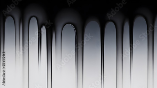 Abstract dark liquid dripping down smooth gradient surface background