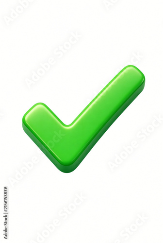 Check mark — Green 3D Check Mark Approval Icon Isolated on White