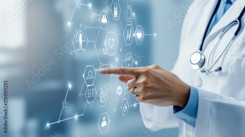 Patient Monitoring With Wearable Sensors Connected Hea Healthcare Maintenance Display, medical technology service, AI diagnostic solutions, connected healthcare support
