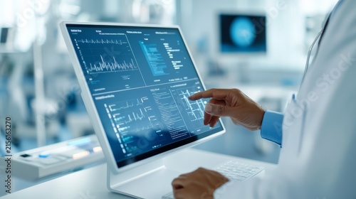 Powered Healthcare Analytics Dashboard Medical Data Visual Healthcare Maintenance Display, medical technology service, AI diagnostic solutions, connected healthcare support