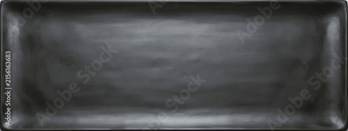 Top view of a sleek empty dark grey rectangular ceramic plate with a textured surface, perfect for food photography and culinary backgrounds, minimalist tableware design, modern dining presentation