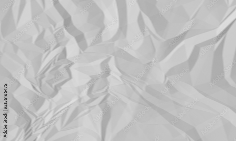 Fototapeta premium Abstract background of crumpled white paper texture with soft shadows and geometric folds isolated on transparent background