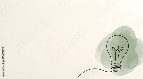 Light bulb line art representing innovation and creative inspiration.