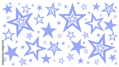 Modern Geometric Starry Sky Graphic Design, Retro Blue Stars Seamless Wallpaper Pattern, Abstract Blue Star Pattern on Transparent Background for digital background, party invitation, textile print 