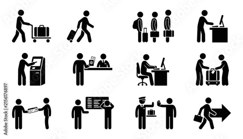 Set of airport and travel icons