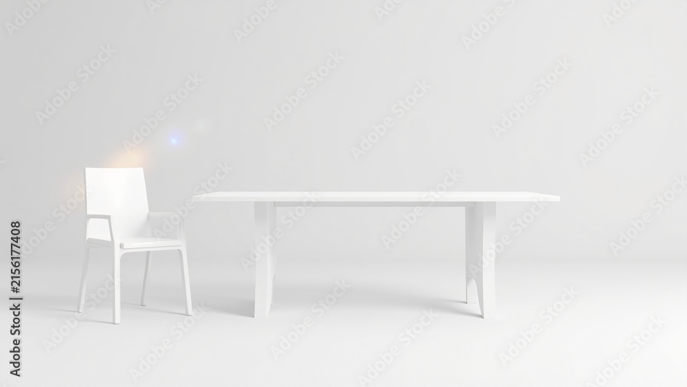 Obraz premium Minimalist White Furniture