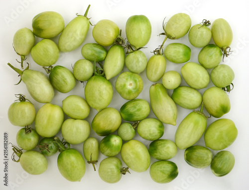 Top View of Many Unripe Green Tomatoes Harvested crop
