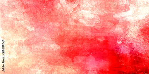 Obraz na płótnie Crimson Wash of Emotion A vibrant watercolor abstract painting with washes of deep crimson, bright red, and soft pink evokes intense emotion, passion, or a dramatic mood