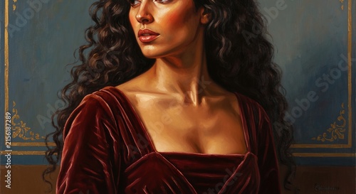 Vintage oil painting portrait with thick impasto texture, warm palette, dramatic lighting
