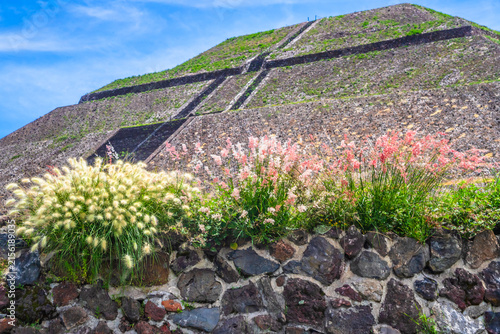 Archaeological zone and pyramids of Teotihuacan in the state of Mexico, pyramid of the moon and the sun 