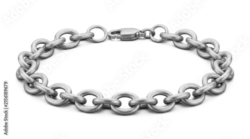 Silver Chunky Chain Bracelet Statement Jewelry Isolated Product Photography