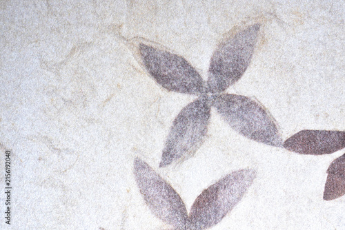 Purple Botanical Leaf Print on Handmade Paper