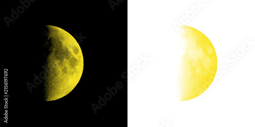 Fotografie Yellow glowing half moon surface texture