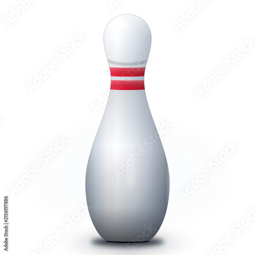 Photography Bowling pin with red stripes