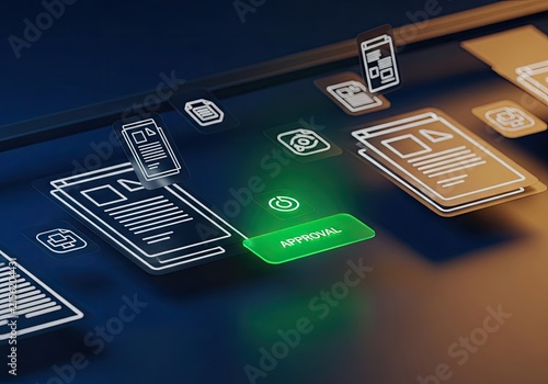 Digital Document Management and Workflow Automation Concept.