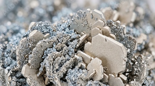 Ytterbium Crystals Forming Soft Metallic Flakes and Satin Rare Earth Plateaus