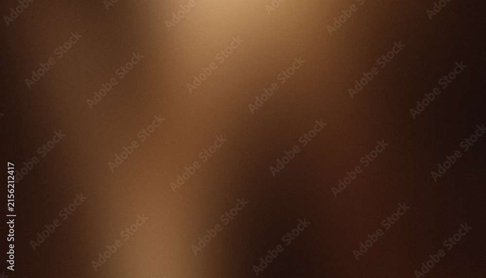 Naklejka premium Abstract dark moody background with glowing dark bronze, burnished copper and roasted coffee light smooth diagonal gradient and vintage grainy noise texture