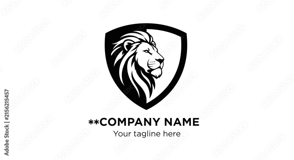 Fototapeta premium Lion Head Emblem Isolated