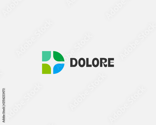 Abstract letter D tech vector logo. Modern geometric logotype for technology, software, innovation, data and corporate brands