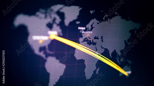 Online Cyber Attack Monitor Showing Global Network Threats on World Map