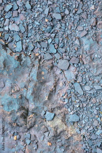 blue and red slate gravel