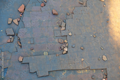 Unique grid pattern in natural slate slab