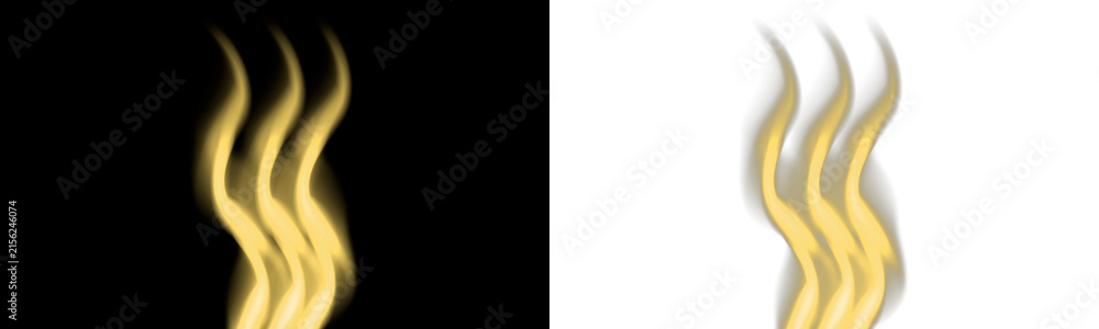Naklejka premium Aroma and warm steam effect illustration on black and transparent background