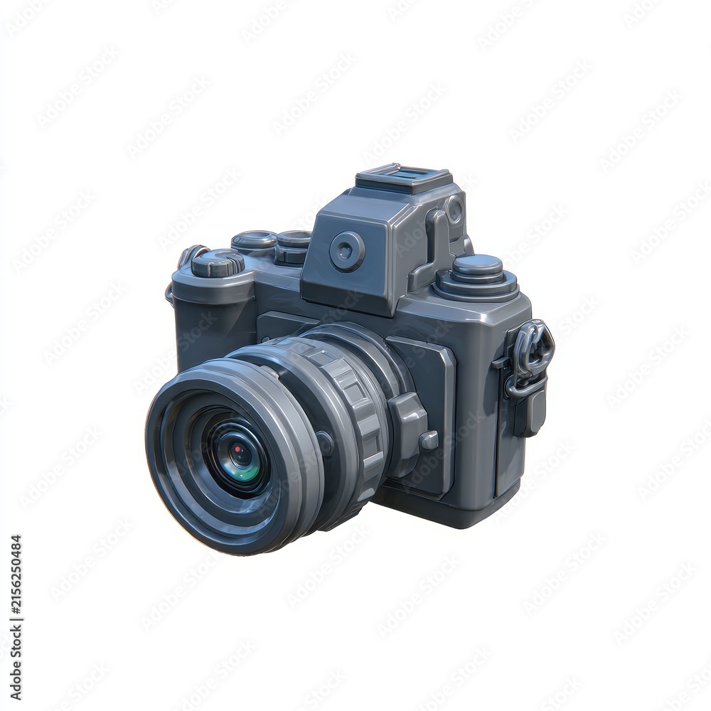 Fototapeta premium Gray digital camera, 3D model